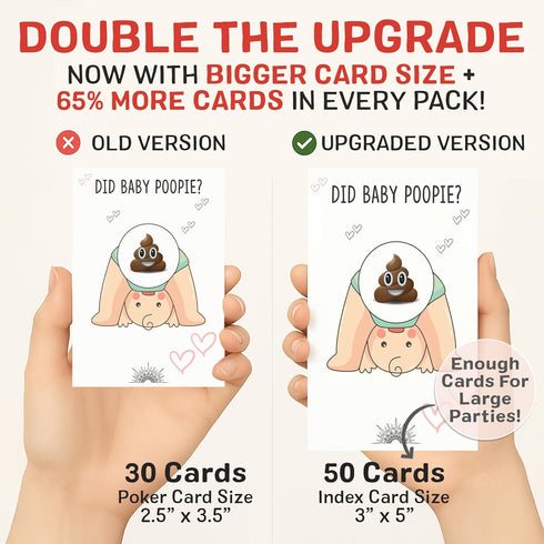Did Baby Poopie Boy Baby Shower Scratch Off Game - Hilarious Losing Emoji Phrases on Cards for Coed Party, Fun & Easy