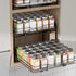 2-Tier (13.5''Wx10.5''Dx9.5''H) BOIVSHI Pull Out Spice Rack, Spice Rack Organizer, Pull Out Spice Racks for Inside