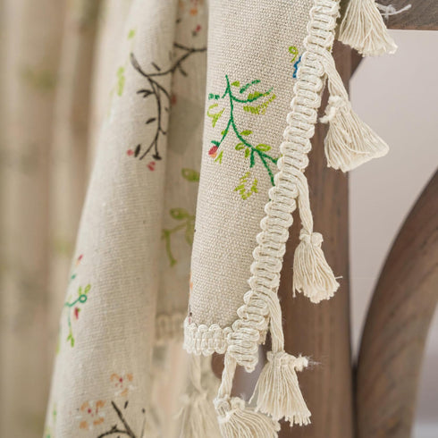 84 Inches 1 ENJOYBRIDAL Floral Living Room Curtains Long Doorway Vintage Semi Sheer Drapes Farmhouse Nursery Bohemian
