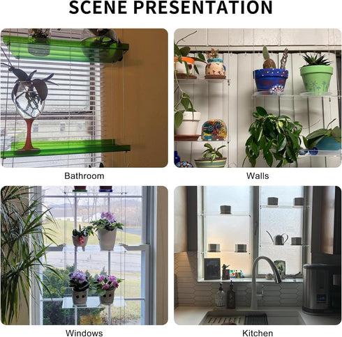 3-Tier) Jolitac Acrylic Window Boxes Plant Shelves for Windows, Acrylic Hanging Window Plant Shelves, Indoor Windows