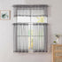 Grey Valances 14 Inches Long for Living Room, 2 Panel Light Filtering Sheer Toppers for Window