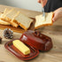 Countertop, Hasense Butter Dish with Lid for Ceramic Butter Tray with Handle, Large Butter Keeper Holder for West East