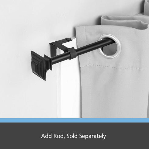Kenney Fast Fit 5/8" No Measure Curtain Rod Brackets in Matte Black
