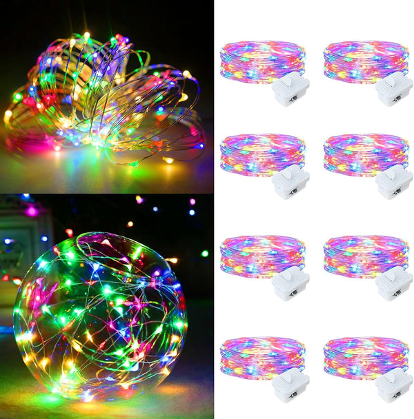 8 Pack Fairy Lights Battery Operated, 7ft 20 LED 3 Modes Speed