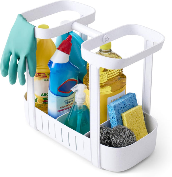 YouCopia SinkSuite Under Sink Cleaning Caddy, 2-Tier Adjustable Organizer for Kitchen and Bathroom Storage and