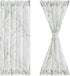 FMFUNCTEX Green White Sheer French Door Curtains 40 Inches Long, 50 Inches Wide, 1 Panel with Tieback, Branch Tree Print