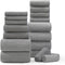 18 Piece Bath Towels Set,Ultra Soft Family Bathroom Towel Set with Hanging