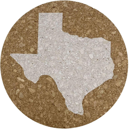 Texas Coaster Set Cork - 4 Texas Coasters, 3.5 Inch Texas Gift