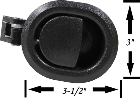 Reliable Recliner Replacement Parts Small Oval Black Plastic Pull Handle, Fits 3mm & 6mm Cables