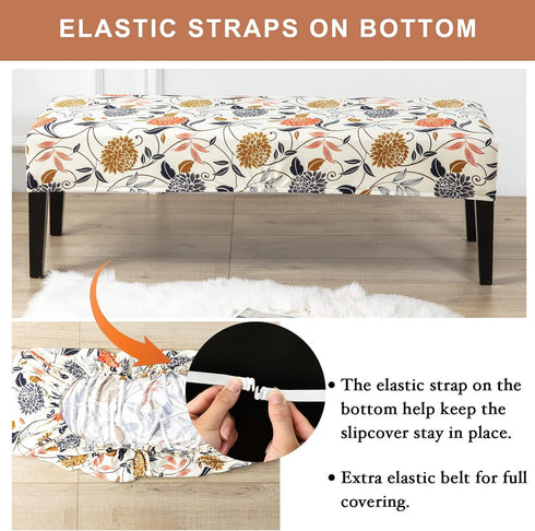 Eco-Ancheng Chair Cover - Removable Dining Bench Slipcover, Stretch Bench Seat Furniture Protector for Living Room