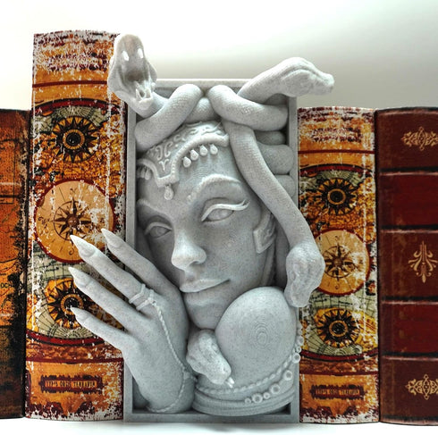 LuckyVin 3D Medusa Printed Decorative Bookend Lightweight Durable Book Shelf Accessories for Friends Stylish Bookend