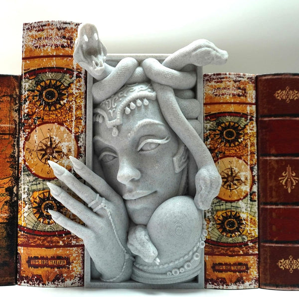 LuckyVin 3D Medusa Printed Decorative Bookend Lightweight Durable Book Shelf Accessories for Friends Stylish Bookend
