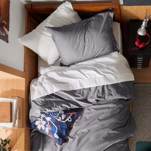 Bedsure Twin/Twin XL Duvet Cover Kids - Soft Double Brushed 2 pcs Grey Duvet Cover with Zipper Closure & Pillow Sham