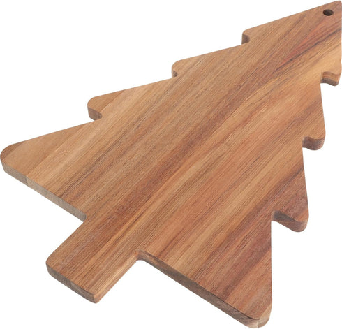 Amosfun Christmas Tree Cutting Board, Acacia Kitchen Cutting Chopping Board, Wooden Serving Tray for Cheese