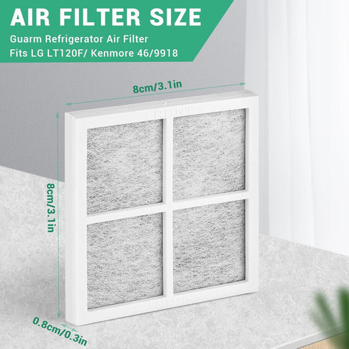 LG LT120F Refrigerator Air Filter Replacement, Compatible with LG for Kenmore Elite 469918, 9918, ADQ73214402, ADQ73214403, ADQ73214404, LMXS30776S(6 Packs)