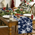 72 13 Inch x Christmas Table Runner, Navy Blue with White Snowflake Pattern for Winter Holiday Dining Table, Kitchen