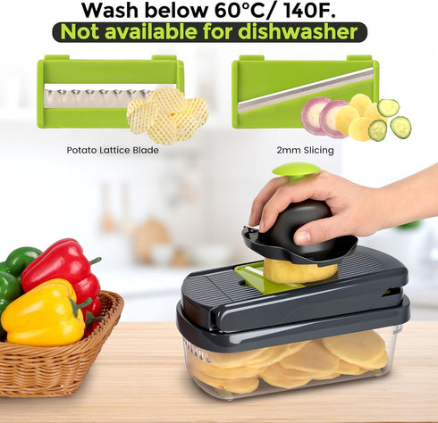 Yusshn Chopper,12-in-1 7 Vegetable Multifunctional Food Chopper,Professional Onion Chopper with Blades,Vegetable Cutter