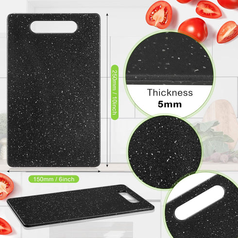 2 Pcs Small Cutting Board Set for Kitchen, Mini Plastic Cutting Boards, Dishwasher Safe, Granite Color, 6" x 10"