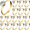 Whaline 72Pcs Gold Bridal Shower Diamond Rings, Adjustable Engagement Rings for Wedding Table Decorations