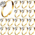 Whaline 72Pcs Gold Bridal Shower Diamond Rings, Adjustable Engagement Rings for Wedding Table Decorations
