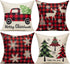 VAKADO Farmhouse Christmas Throw Pillow Covers - 20x20 Set of Buffalo Check Red Deer Plaids for Winter Decor