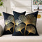 BONSTRAP Black Decorative Throw Pillow Covers Gold Line Ginkgo Cushion Covers 20x20 Plant