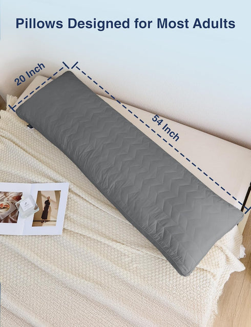 20 54 Inch, ZonLi Long Body Pillow for Adults, Firm Body Pillow with Adjustable Shredded Memory Foam, Soft Support