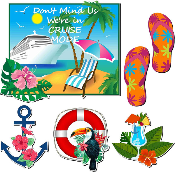 6 Pcs Large Cruise Door Decorations, Magnetic Anchor Cruise Ship Decor for Carnival Stateroom Door