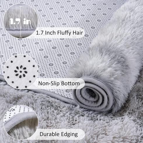 2x6 Chicrug Cute Fluffy Area Rug for Girls Bedroom, Feet Fluffy Kids Rug for Room Decor, Shag Soft Dorm Playroom Rug