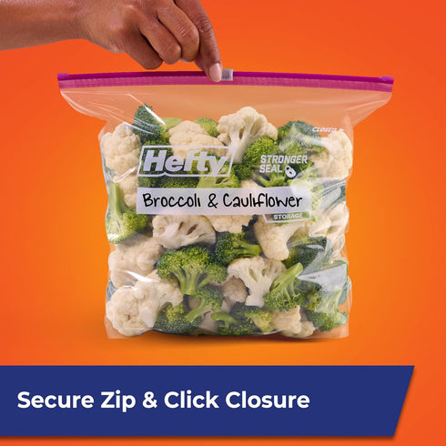 66 Count Hefty Slider Kitchen Storage Bags, Gallon Size