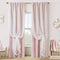 Lino Rosa Pink Blackout Curtains for Bedroom Nursery 2 Panels,Sheer White Overlay