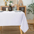 Biscaynebay Fabric Square Tablecloths 54x54 Inches, White Water Resistant Table Cloth for Dining and Parties