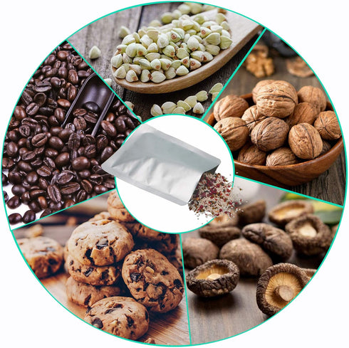 50 PCS 1 Pint Mylar Bags for Food Storage, Heat Sealable Bags for Coffee Beans, Tea, Grains, etc. (5.9 x 7.9 Inch)