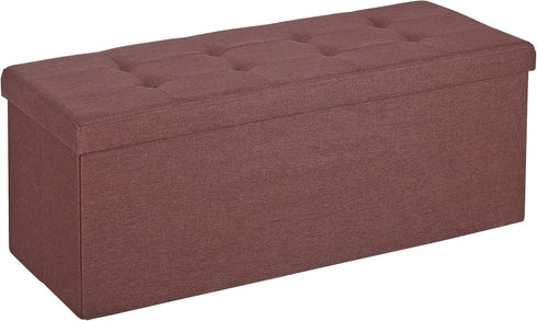 ZenStyle 43Inches Storage Ottoman Bench, Folding Footrest Padded Seat, Storage Chest Long