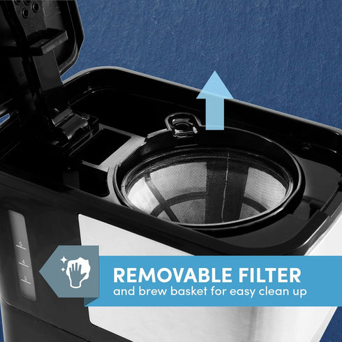 Elite Gourmet EHC9420 Automatic 5-Cup Brew & Drip Coffee Maker with Reusable Filter, Water Level Indicator