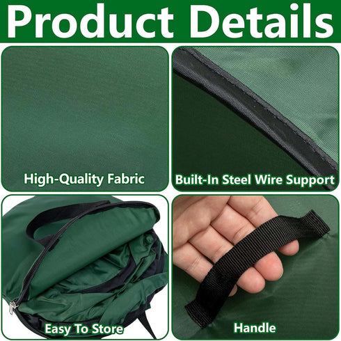 LFUTARI 150 Gallon Foldable Pop Up Leaf Collector, Leaves Pickup and Loader Bag, Lawn Portable Leaf Bags for Cleaning