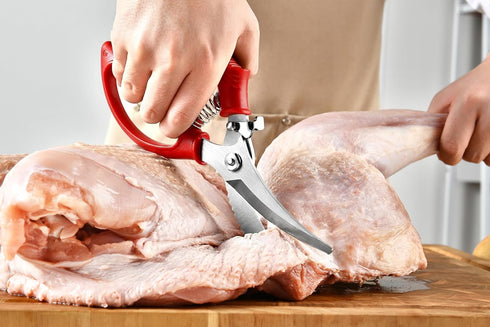 Heavy Duty Poultry Shears - Kitchen Scissors for Cutting Chicken, Poultry, Game, Meat - Chopping Vegetable - Spring
