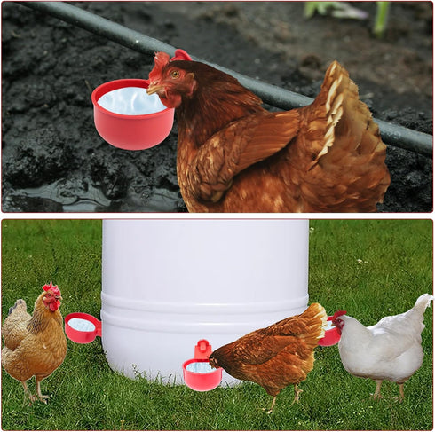 20 Pack Chicken Water Cups, Automatic Chicken Waterer for Poultry Automatic Chicken Watering System, Long-Lasting Use