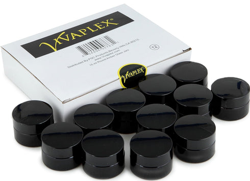 Vivaplex 12 Amber Round Glass Jars, 15 ml with Inner Liners and Black Lids
