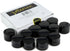 Vivaplex 12 Amber Round Glass Jars, 15 ml with Inner Liners and Black Lids