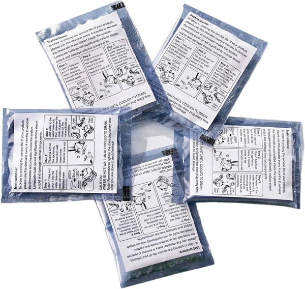 Garment Steamer Descaling Solution Packets, 5 Packs for Mineral Deposits Removal, Works with All Brands