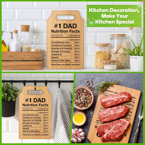 Father's Day Gifts For Dad, Best Dad Ever Gift, Dad Gifts from Son Daughter, Nutrition Facts Cutting Board