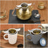 2 Pack Tea Infusers Strainers with Lid/Drip Tray for Loose Leaf Tea, 304 Stainless Steel Tea Filter