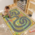 Track,3.34.9ft/3959in) Kids Car Rug, Race Track Playmat Rugs for Cars, Road Traffic Carpet for Playroom, Fun City Life