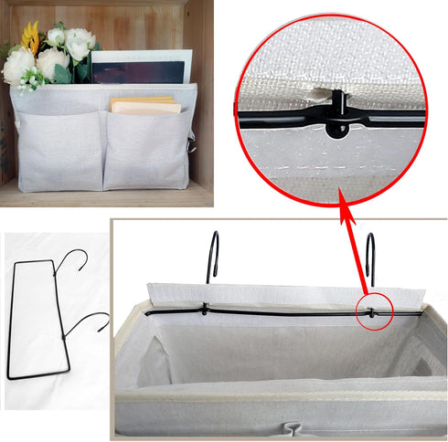Someteth 2 Pack) Bedside Caddy Organizer & Bedside Storage Basket Multi-Function Organizer for Bunk, Hospital Beds