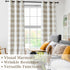 84 Inches Grommet Set White,40"x84"x2 Buffalo Plaid Full Blackout Window Curtains Long Checkered Panels Farmhouse Geo