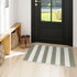 OJIA Front Door Mat, 24"x35" Green Striped Checkered Rug, Washable Indoor Outdoor Rug for Kitchen Entryway Patio