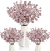 Geosar 30 Pieces Artificial Christmas Berry Picks with Snowflake Glitter Artificial Holly