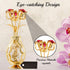 Matashi Gift for Mom - Flowers Bouquet Vase Ornament with Red and Clear Crystals, Home Decor Showpiece