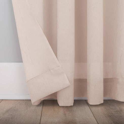 No. 918 Erica Crushed Sheer Voile Rod Pocket Curtain Panel – 51" x 84", Whisper Pink